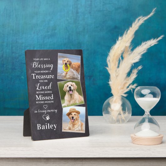 写真パーソナライズされたペット遺失ギフトドッグ記念プラ フォトプラーク (側面)