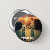 写真パーソナライズされたボタン 缶バッジ (正面&裏面)