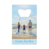 写真パーソナライズされたボトルオープナーカスタム文字 クレジットカード栓抜き (正面)