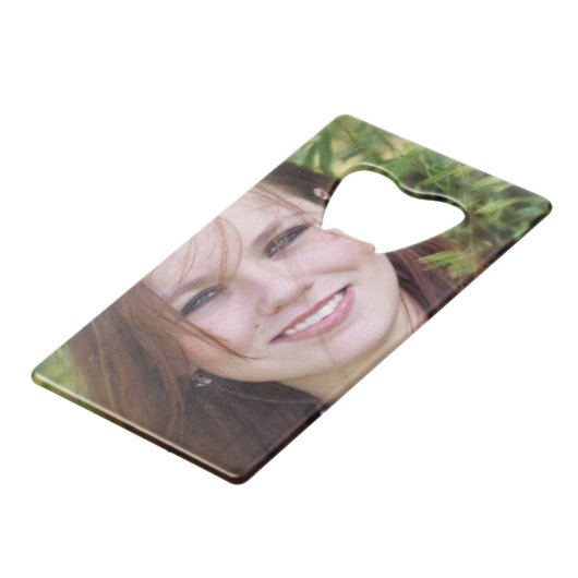 写真パーソナライズされたボトルオープナー。自分で作れ！ クレジットカード栓抜き (正面アングル)