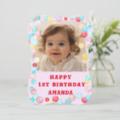 写真パーソナライズされたポストカーで誕生日おめでとう 招待状 (スタンド正面)