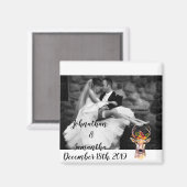 写真パーソナライズされたマグネット鹿バックヘッドブロー マグネット (正面/裏面)