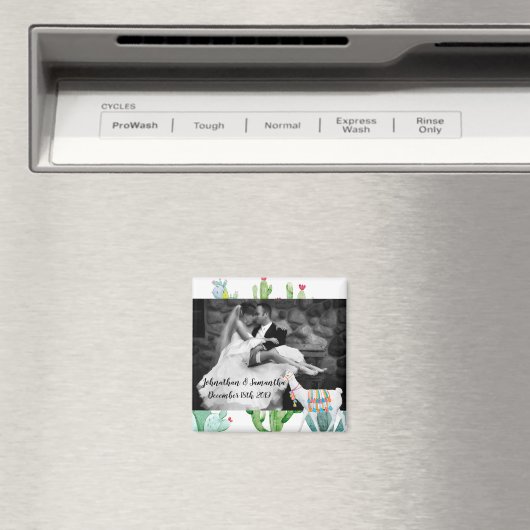 写真パーソナライズされたマグネットBoho Llama Bohemian Act マグネット (インサイチュ (食洗機))