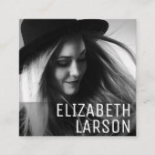 写真パーソナライズされたミニマモダンリスト広場 スクエア名刺 (正面)