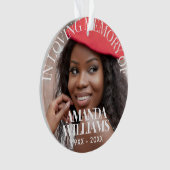 写真パーソナライズされたメモリアルレッド オーナメント (正面)