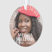 写真パーソナライズされたメモリアルレッド オーナメント (正面)