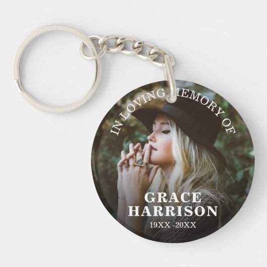写真パーソナライズされたメモリアル キーホルダー (正面)