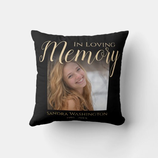写真パーソナライズされたメモリアル クッション (裏面)