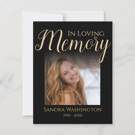 写真パーソナライズされたメモリアル サンキューカード (正面)