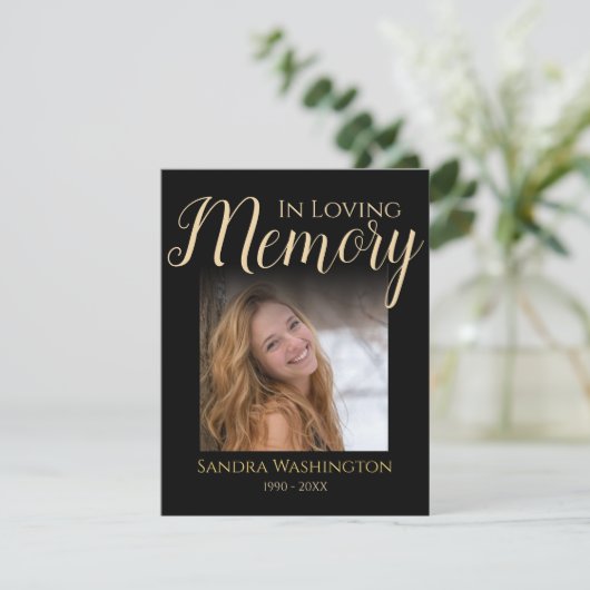 写真パーソナライズされたメモリアル サンキューカード (スタンド正面)