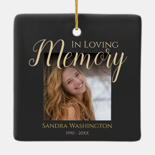写真パーソナライズされたメモリアル セラミックオーナメント (裏面)
