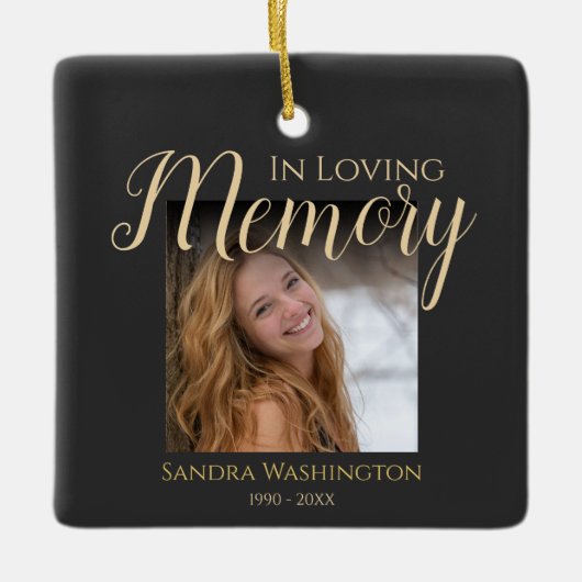 写真パーソナライズされたメモリアル セラミックオーナメント (正面)
