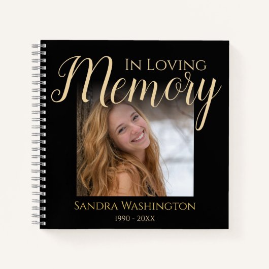 写真パーソナライズされたメモリアル ノートブック (正面)