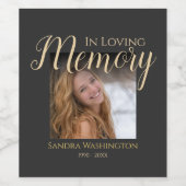 写真パーソナライズされたメモリアル ワインラベル (シングルラベル)