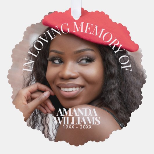 写真パーソナライズされたメモリエレガントー オーナメントカード (正面)