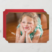 写真パーソナライズされたメリークリスマスカードチケット シーズンカード (正面/裏面)