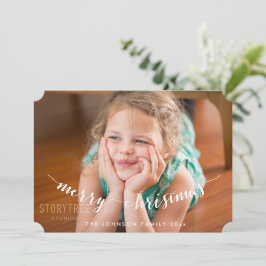 写真パーソナライズされたメリークリスマスカードチケット シーズンカード (スタンド正面)