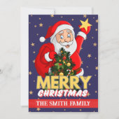 写真パーソナライズされたメリークリスマスサンタクロース シーズンカード (正面)