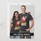 写真パーソナライズされたメリークリスマスサンタクロース シーズンカード (裏面)