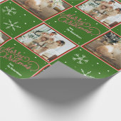 写真パーソナライズされたメリークリスマス ラッピングペーパー (角)