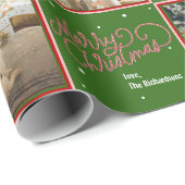 写真パーソナライズされたメリークリスマス ラッピングペーパー (ロールコーナー)