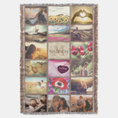 写真パーソナライズされたモノグラムの スローブランケット (正面縦)