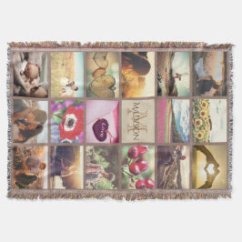 写真パーソナライズされたモノグラムの スローブランケット