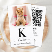 写真パーソナライズされたモノグラムQRコードSNS 名刺