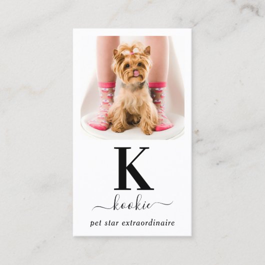 写真パーソナライズされたモノグラムQRコードSNS 名刺 (正面)