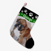 写真パーソナライズされたユアドッグクリスマスストッキング スモールクリスマスストッキング (正面 (吊り時))