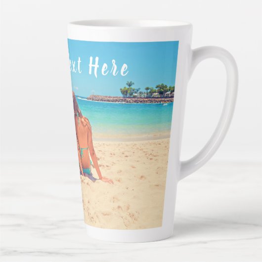 写真パーソナライズされたラテマグカップとカスタム文字 カフェラテマグ (右)