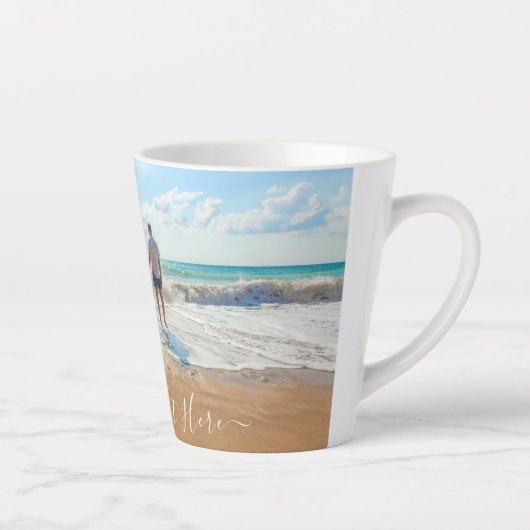 写真パーソナライズされたラテマグカップとカスタム文字 カフェラテマグ (右)