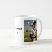 写真パーソナライズされたラブベースボールプレーヤーMAG コーヒーマグカップ (正面右)