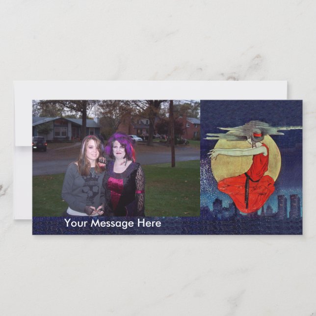 写真パーソナライズされたヴィンテージ魔女フローティング (正面)