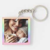 写真パーソナライズされた両面レインボーカラフルおもしろい キーホルダー (裏面)