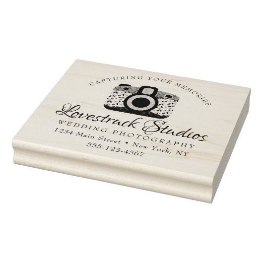 写真パーソナライズされた事業ロゴカメラ ラバースタンプ (スタンプ)