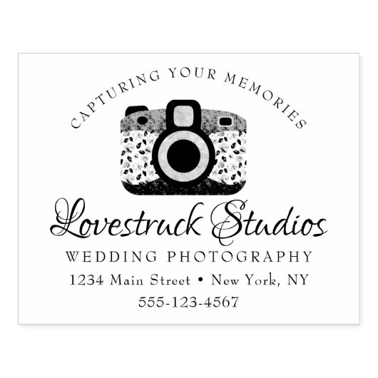 写真パーソナライズされた事業ロゴカメラ ラバースタンプ (インプリント)