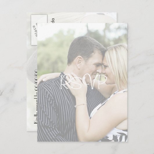 写真パーソナライズされた付きウェディングRSVP インビテーションポストカード (正面/裏面)