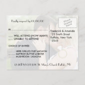 写真パーソナライズされた付きウェディングRSVP インビテーションポストカード (裏面)