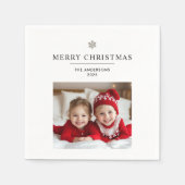 「写真パーソナライズされた付きクリスマスのメリーギフト スタンダードカクテルナプキン (正面)