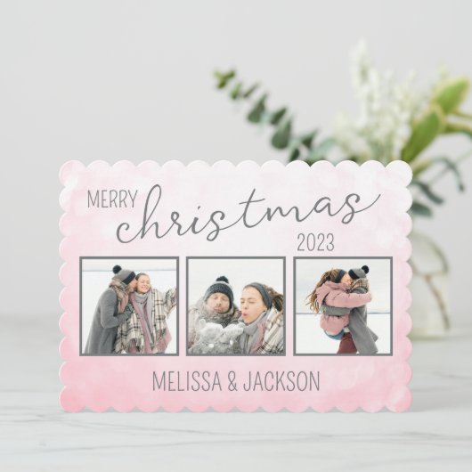 写真パーソナライズされた付きクリスマスカード シーズンカード (スタンド正面)