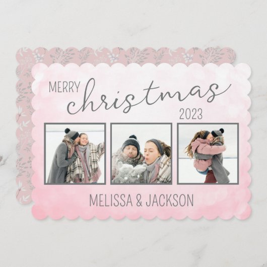 写真パーソナライズされた付きクリスマスカード シーズンカード (正面/裏面)