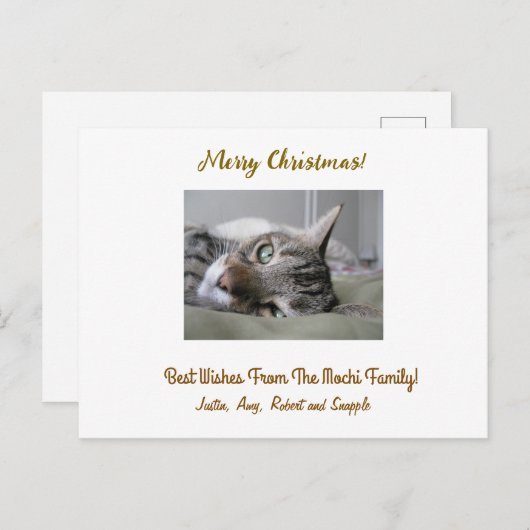 写真パーソナライズされた付きクリスマスポストカード シーズンポストカード (正面/裏面)