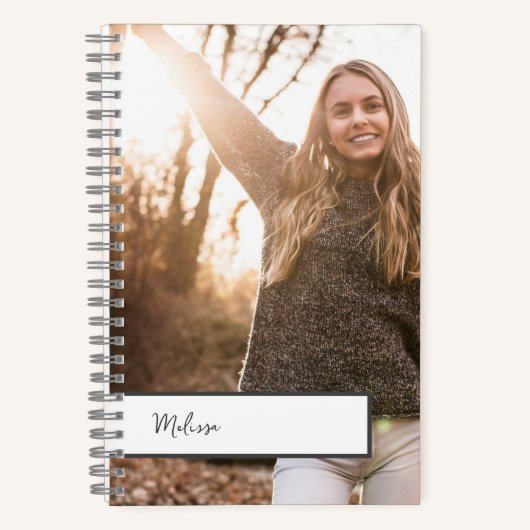 写真パーソナライズされた付きジャーナル ノートブック (正面)