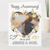 写真パーソナライズされた付きハッピーアニバーサリーカード カード (正面)