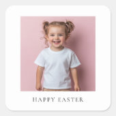 写真パーソナライズされた付きハッピーイースターシール スクエアシール (正面)