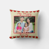 写真パーソナライズされた付きハッピーファミリー装飾用クッション クッション (正面)