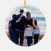 写真パーソナライズされた付きファミリクリスマスオーナメント セラミックオーナメント (裏面)