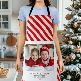 「写真パーソナライズされた付きメリークリスマスエプロン エプロン