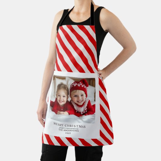 「写真パーソナライズされた付きメリークリスマスエプロン エプロン (インサイチュ)
